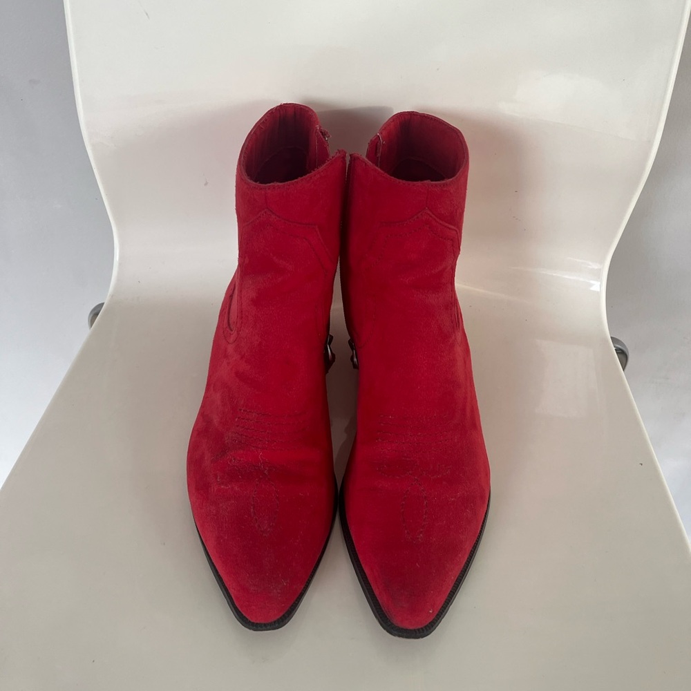 Red Booties Western Size 7